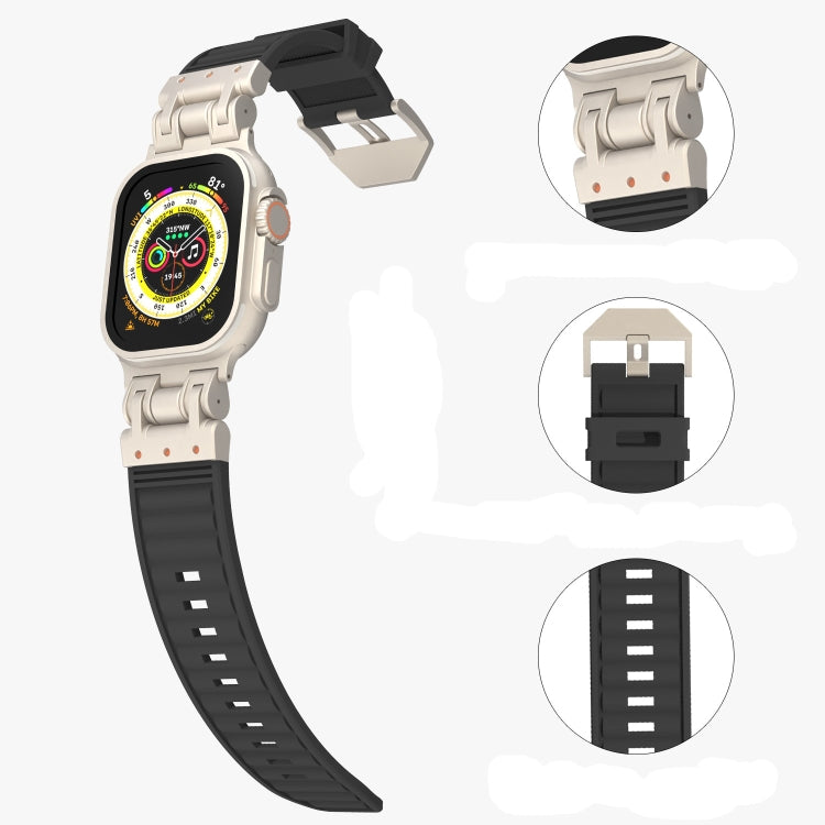 For Apple Watch SE 2023 44mm Metal Mecha Plaid Silicone Watch Band(Orange) - free shipping - PMC TechLife - Order now!
