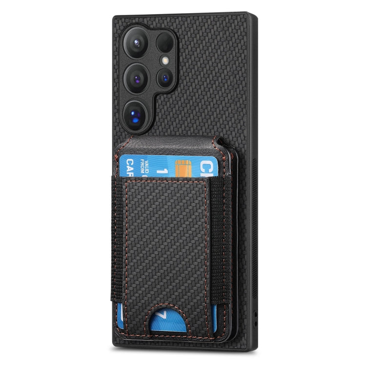 For Samsung Galaxy S24 Ultra 5G Carbon Fiber Vertical Flip Wallet Stand Phone Case(Black) - Galaxy S24 Ultra 5G Cases by PMC Jewellery | Online Shopping South Africa | PMC Jewellery | Buy Now Pay Later Mobicred