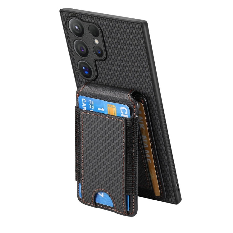 For Samsung Galaxy S24 Ultra 5G Carbon Fiber Vertical Flip Wallet Stand Phone Case(Black) - Galaxy S24 Ultra 5G Cases by PMC Jewellery | Online Shopping South Africa | PMC Jewellery | Buy Now Pay Later Mobicred