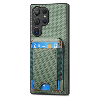 For Samsung Galaxy S24 Ultra 5G Carbon Fiber Vertical Flip Wallet Stand Phone Case(Green) - Galaxy S24 Ultra 5G Cases by PMC Jewellery | Online Shopping South Africa | PMC Jewellery | Buy Now Pay Later Mobicred