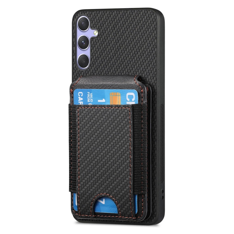 For Samsung Galaxy S25 Ultra 5G Carbon Fiber Vertical Flip Wallet Stand Phone Case(Black) - Galaxy S25 Ultra 5G Cases by PMC Jewellery | Online Shopping South Africa | PMC Jewellery | Buy Now Pay Later Mobicred