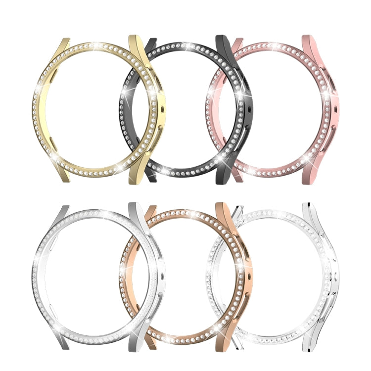 For Samsung Galaxy Watch 7 40mm Single Diamond Hollow PC Watch Protective Case(Rose Gold) - Watch Cases by PMC TechLife | Online Shopping South Africa | PMC TechLife | Buy Now Pay Later Mobicred