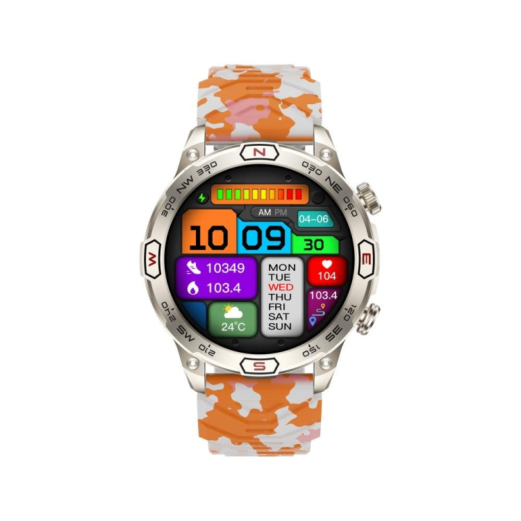 KC86 1.43 inch Color Screen Smart Watch, Support Bluetooth Call / Health Monitoring(Camouflage Orange) - Smart Watches by PMC TechLife | Online Shopping South Africa | PMC TechLife | Buy Now Pay Later Mobicred