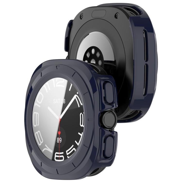 For Samsung Galaxy Watch Ultra 47mm PC+Tempered Film Integrated Waterproof Watch Protective Case(Dark Blue) - free shipping - PMC Jewellery - Order now!