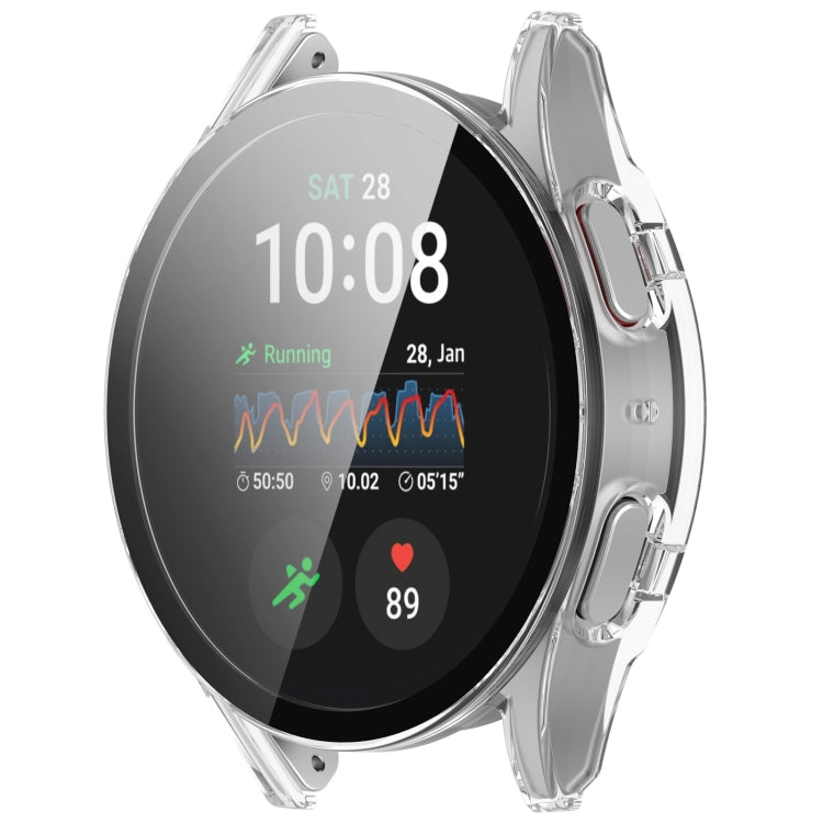For Samsung Galaxy Watch 7 44mm PC+Tempered Film Integrated Waterproof Watch Protective Case(Transparent) - Watch Cases by PMC TechLife | Online Shopping South Africa | PMC TechLife | Buy Now Pay Later Mobicred