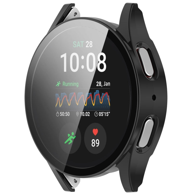 For Samsung Galaxy Watch 7 44mm PC+Tempered Film Integrated Waterproof Watch Protective Case(Black) - Watch Cases by PMC TechLife | Online Shopping South Africa | PMC TechLife | Buy Now Pay Later Mobicred
