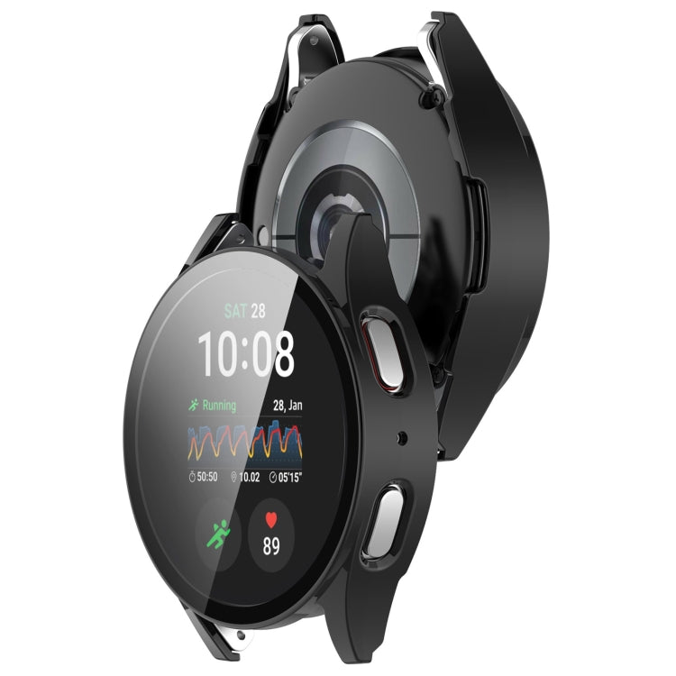 For Samsung Galaxy Watch 7 44mm PC+Tempered Film Integrated Waterproof Watch Protective Case(Black) - Watch Cases by PMC TechLife | Online Shopping South Africa | PMC TechLife | Buy Now Pay Later Mobicred