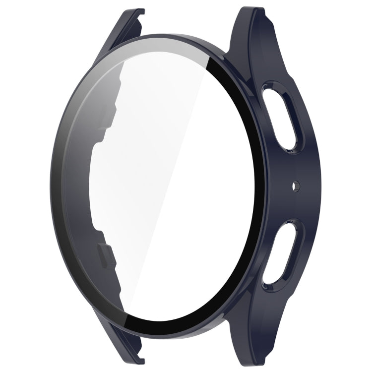 For Samsung Galaxy Watch 7 44mm PC+Tempered Film Integrated Waterproof Watch Protective Case(Dark Blue) - Watch Cases by PMC TechLife | Online Shopping South Africa | PMC TechLife | Buy Now Pay Later Mobicred