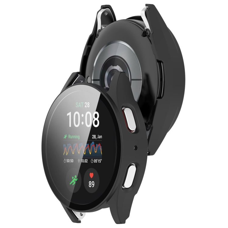 For Samsung Galaxy Watch 7 44mm PC+Tempered Film Integrated Waterproof Watch Protective Case(Matte Black) - Watch Cases by PMC TechLife | Online Shopping South Africa | PMC TechLife | Buy Now Pay Later Mobicred