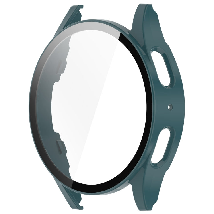 For Samsung Galaxy Watch 7 44mm PC+Tempered Film Integrated Waterproof Watch Protective Case(Pine Green) - Watch Cases by PMC TechLife | Online Shopping South Africa | PMC TechLife | Buy Now Pay Later Mobicred