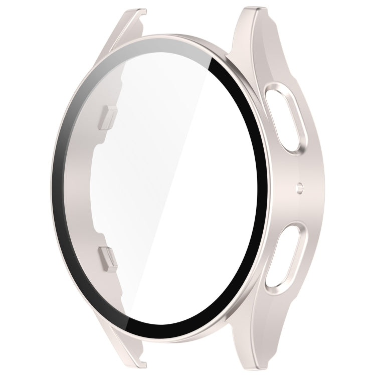 For Samsung Galaxy Watch 7 44mm PC+Tempered Film Integrated Waterproof Watch Protective Case(Starlight) - Watch Cases by PMC TechLife | Online Shopping South Africa | PMC TechLife | Buy Now Pay Later Mobicred