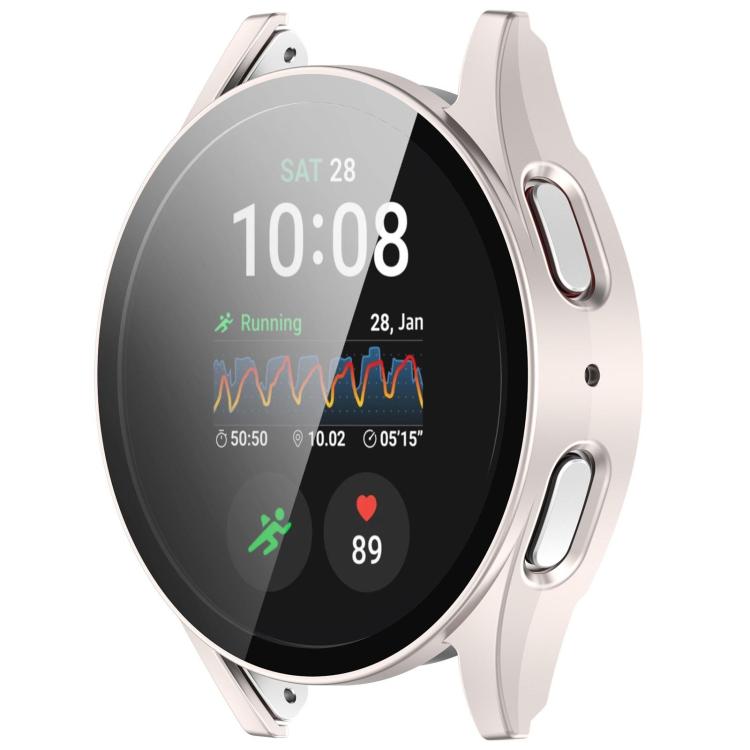 For Samsung Galaxy Watch 7 40mm PC+Tempered Film Integrated Waterproof Watch Protective Case(Starlight) - Watch Cases by PMC TechLife | Online Shopping South Africa | PMC TechLife | Buy Now Pay Later Mobicred