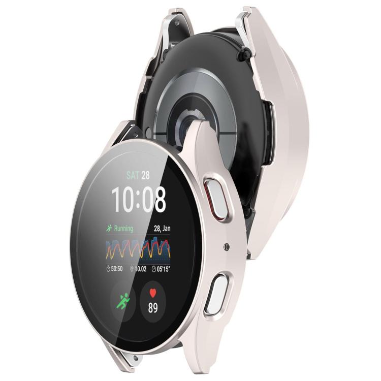 For Samsung Galaxy Watch 7 40mm PC+Tempered Film Integrated Waterproof Watch Protective Case(Starlight) - Watch Cases by PMC TechLife | Online Shopping South Africa | PMC TechLife | Buy Now Pay Later Mobicred