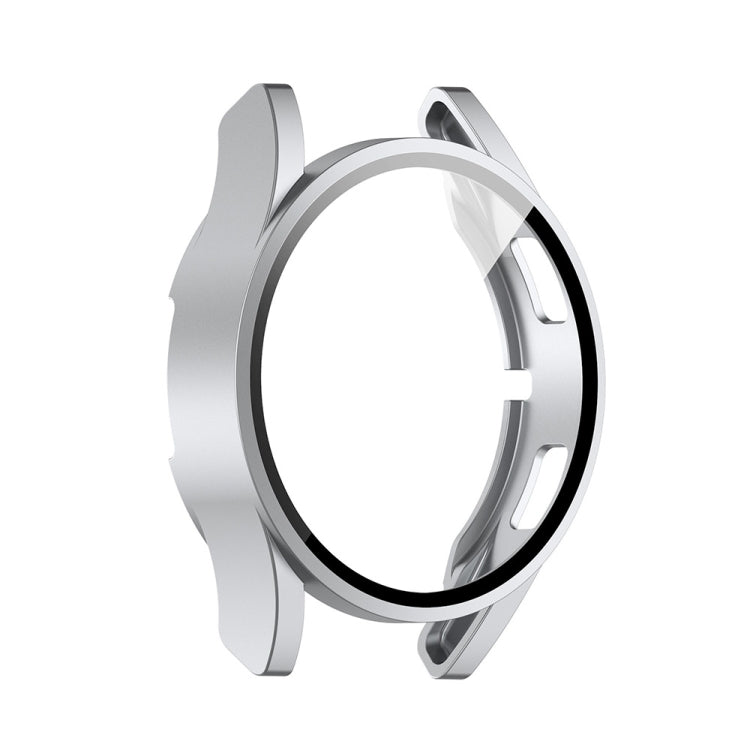 For Samsung Galaxy Watch FE 40mm PC + Tempered Glass Film Integrated Watch Protective Case(Silver) - Watch Cases by PMC TechLife | Online Shopping South Africa | PMC TechLife | Buy Now Pay Later Mobicred