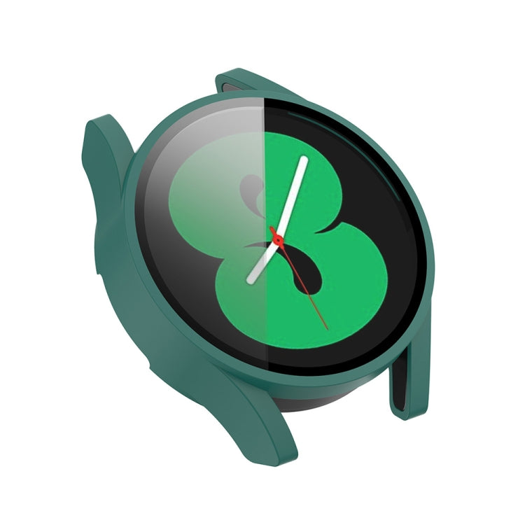 For Samsung Galaxy Watch FE 40mm PC + Tempered Glass Film Integrated Watch Protective Case(Green) - Watch Cases by PMC TechLife | Online Shopping South Africa | PMC TechLife | Buy Now Pay Later Mobicred