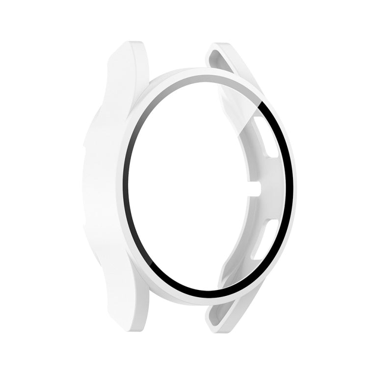 For Samsung Galaxy Watch FE 40mm PC + Tempered Glass Film Integrated Watch Protective Case(White) - Watch Cases by PMC TechLife | Online Shopping South Africa | PMC TechLife | Buy Now Pay Later Mobicred