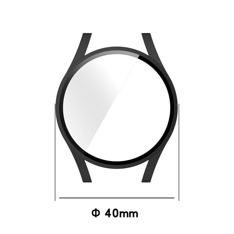 For Samsung Galaxy Watch FE 40mm PC + Tempered Glass Film Integrated Watch Protective Case(White) - Watch Cases by PMC TechLife | Online Shopping South Africa | PMC TechLife | Buy Now Pay Later Mobicred
