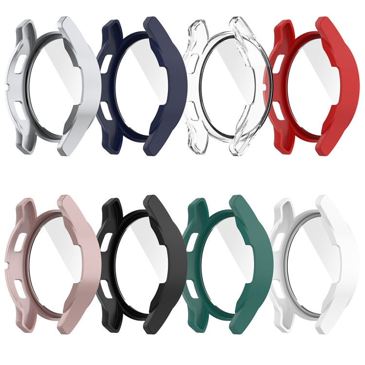For Samsung Galaxy Watch FE 40mm PC + Tempered Glass Film Integrated Watch Protective Case(Green) - Watch Cases by PMC TechLife | Online Shopping South Africa | PMC TechLife | Buy Now Pay Later Mobicred