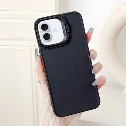 For iPhone 16 Plus Lens Frame Holder Shockproof Phone Case(Black) - iPhone 16 Plus Cases by PMC Jewellery | Online Shopping South Africa | PMC Jewellery | Buy Now Pay Later Mobicred