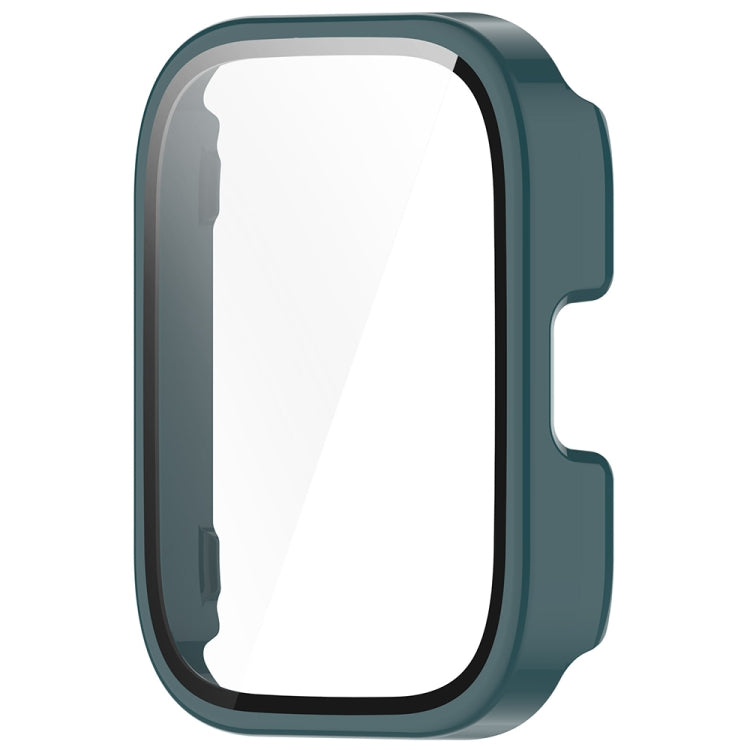 For Amazfit bip5 Unity PC + Tempered Glass Film Integrated Watch Protective Case(Pine Needle Green) - Watch Cases by PMC TechLife | Online Shopping South Africa | PMC TechLife | Buy Now Pay Later Mobicred