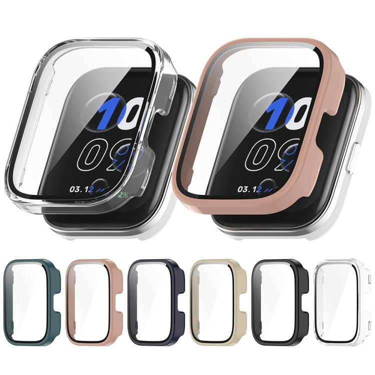 For Amazfit bip5 Unity PC + Tempered Glass Film Integrated Watch Protective Case(Transparent White) - Watch Cases by PMC TechLife | Online Shopping South Africa | PMC TechLife | Buy Now Pay Later Mobicred