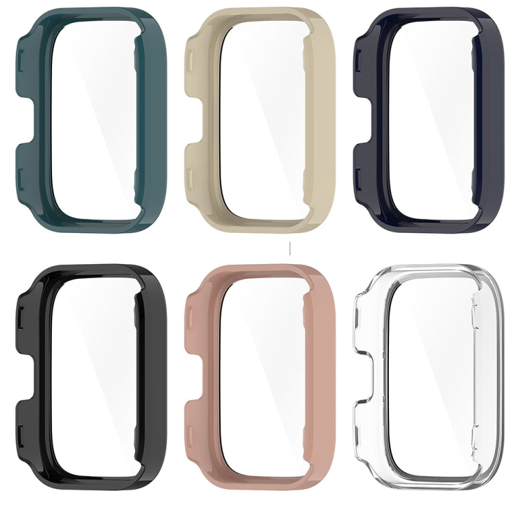 For Amazfit bip5 Unity PC + Tempered Glass Film Integrated Watch Protective Case(Transparent White) - Watch Cases by PMC TechLife | Online Shopping South Africa | PMC TechLife | Buy Now Pay Later Mobicred