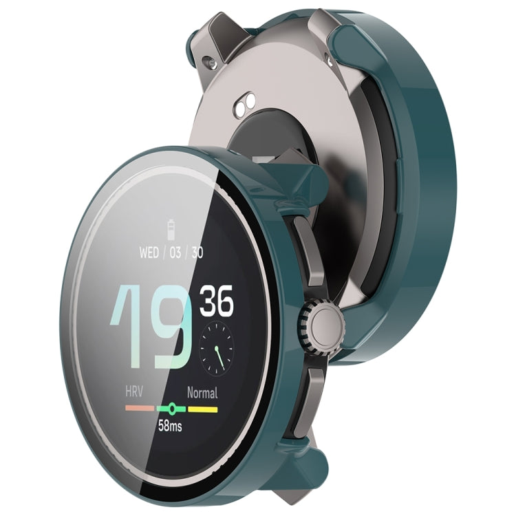 For Suunto Race PC + Tempered Glass Film Integrated Watch Protective Case(Pine Green) - Watch Case by PMC TechLife | Online Shopping South Africa | PMC TechLife | Buy Now Pay Later Mobicred
