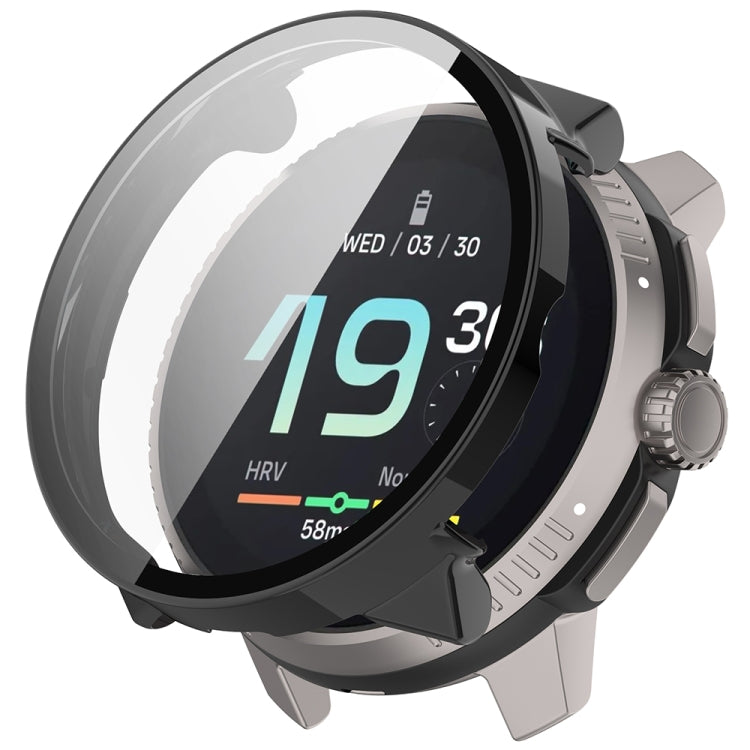 For Suunto Race PC + Tempered Glass Film Integrated Watch Protective Case(Black) - Watch Case by PMC TechLife | Online Shopping South Africa | PMC TechLife | Buy Now Pay Later Mobicred