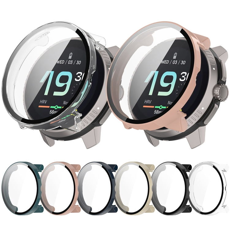 For Suunto Race PC + Tempered Glass Film Integrated Watch Protective Case(Ivory White) - Watch Case by PMC TechLife | Online Shopping South Africa | PMC TechLife | Buy Now Pay Later Mobicred
