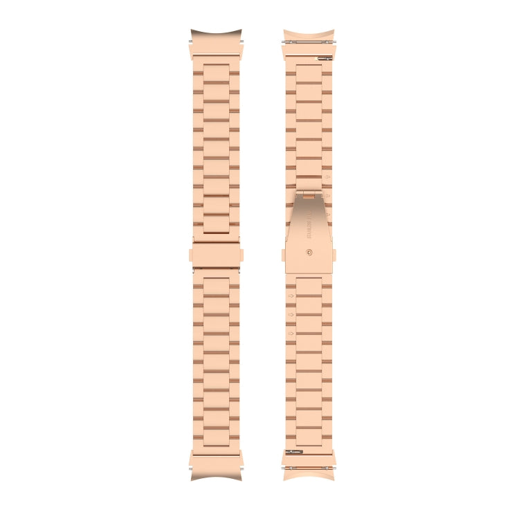 For Samsung Galaxy Watch 7 40 / 44mm Three Bead Stainless Steel Metal Watch Strap(Rose Gold) - free shipping - PMC TechLife - Order now!