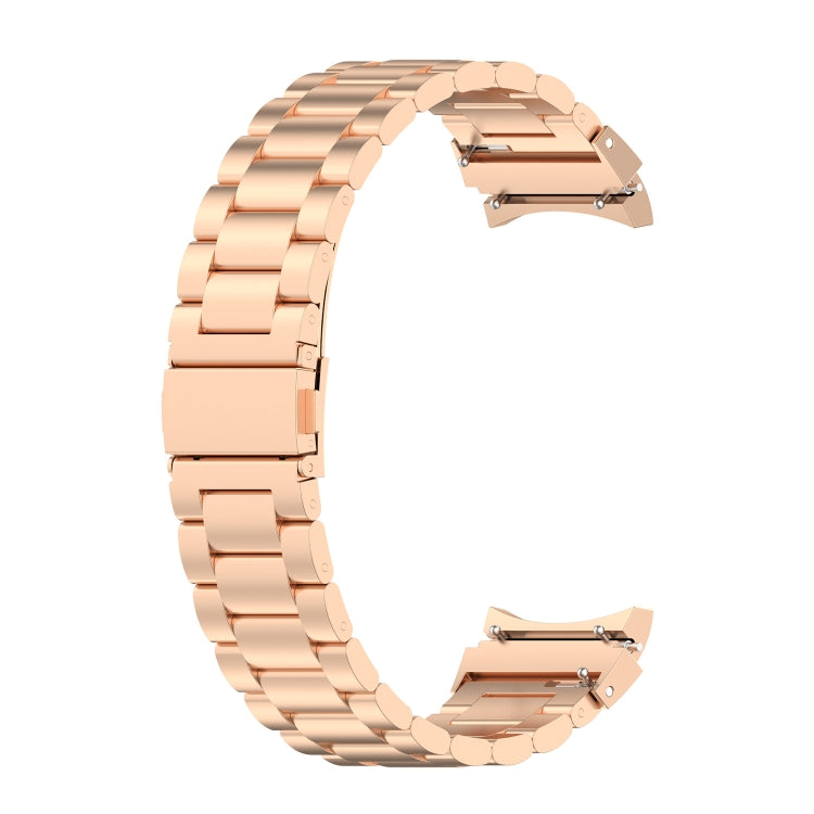 For Samsung Galaxy Watch Ultra 47mm Three Bead Stainless Steel Metal Watch Strap(Rose Gold) - free shipping - PMC TechLife - Order now!