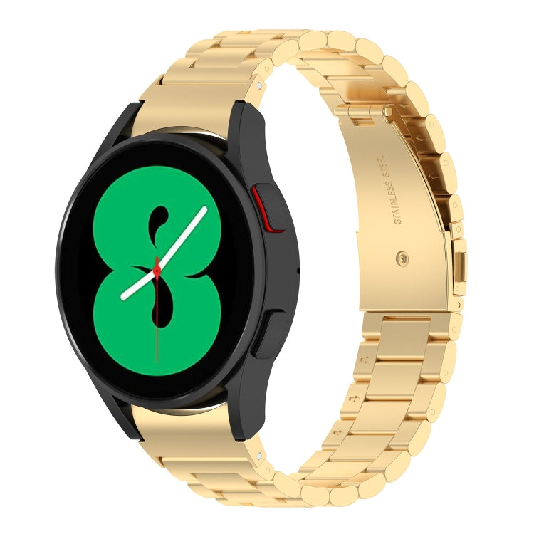 For Samsung Galaxy Watch FE 40mm Three Bead Stainless Steel Metal Watch Strap(Gold) - free shipping - PMC TechLife - Order now!