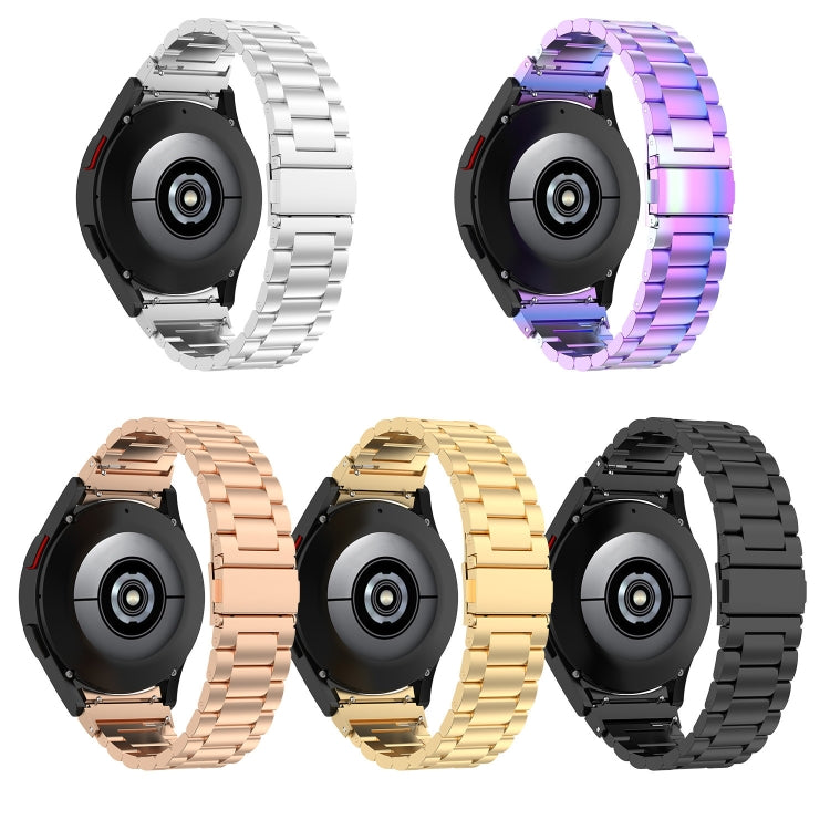 For Samsung Galaxy Watch Ultra 47mm Three Bead Stainless Steel Metal Watch Strap(Gold) - free shipping - PMC TechLife - Order now!