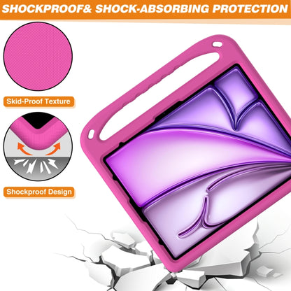 For iPad Air 13 2024 Handle EVA Shockproof Tablet Case with Holder(RoseRed) - iPad Air 13 2024 Cases by PMC Jewellery | Online Shopping South Africa | PMC Jewellery | Buy Now Pay Later Mobicred