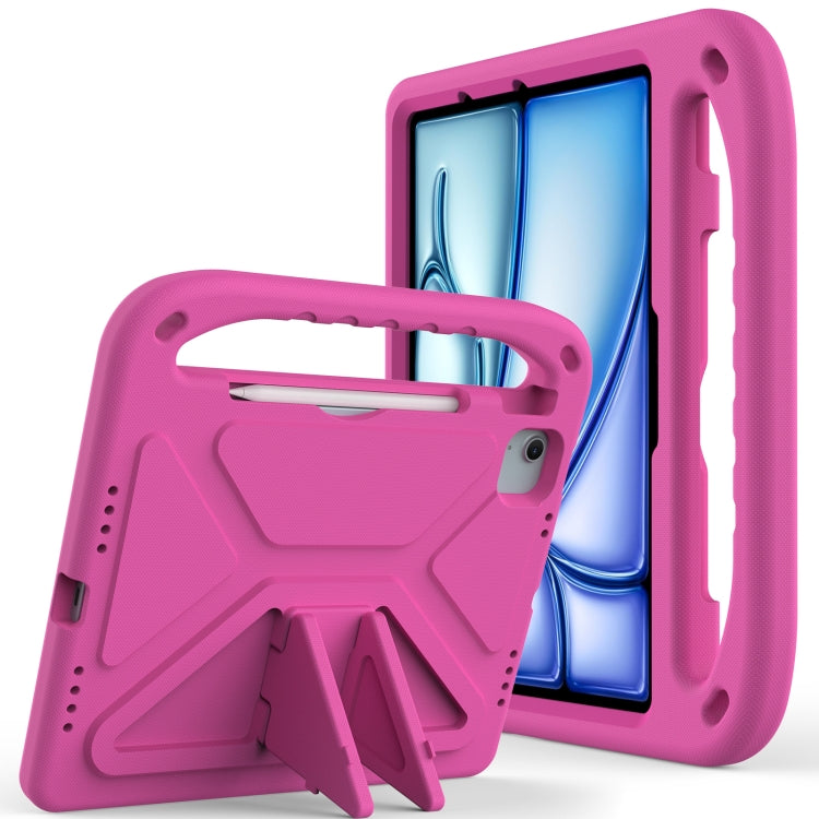 For iPad Air 11 / Pro 11 2024 Handle EVA Shockproof Tablet Case with Holder(RoseRed) - iPad Air 11 2024 Cases by PMC Jewellery | Online Shopping South Africa | PMC Jewellery | Buy Now Pay Later Mobicred