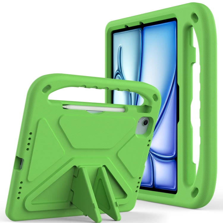 For iPad Air 11 / Pro 11 2024 Handle EVA Shockproof Tablet Case with Holder(Green) - iPad Air 11 2024 Cases by PMC Jewellery | Online Shopping South Africa | PMC Jewellery | Buy Now Pay Later Mobicred