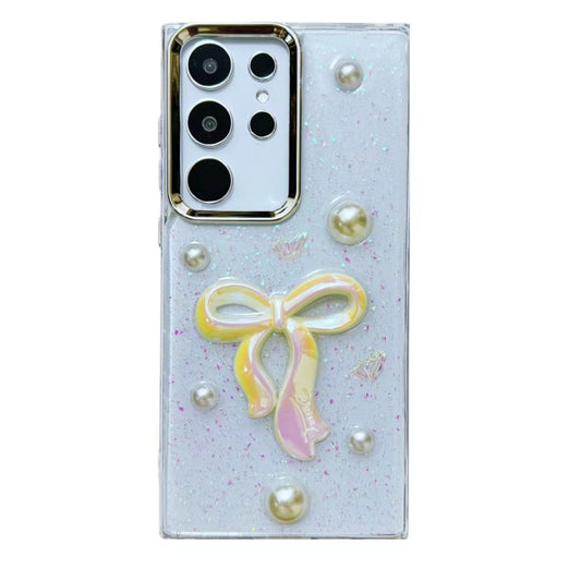 For Samsung Galaxy S25 Ultra 5G Three-dimensional Bow Pearl Love Flower TPU  Phone Case(Pearl Bow) - Galaxy S25 Ultra 5G Cases by PMC Jewellery | Online Shopping South Africa | PMC Jewellery | Buy Now Pay Later Mobicred