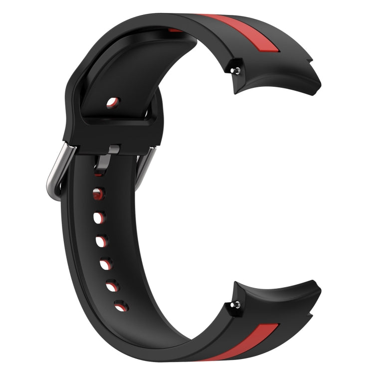 For Samsung Galaxy Watch FE 40mm Two Color Stripe Silicone Watch Band(Black Red) - free shipping - PMc TechLife - Order now!