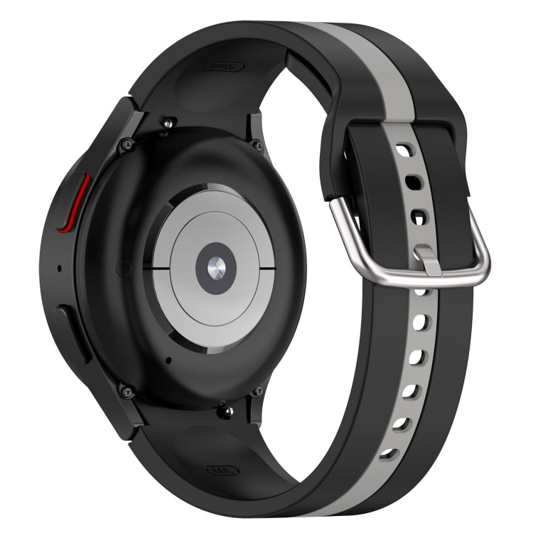 For Samsung Galaxy Watch FE 40mm Two Color Stripe Silicone Watch Band(Black Gray) - free shipping - PMc TechLife - Order now!
