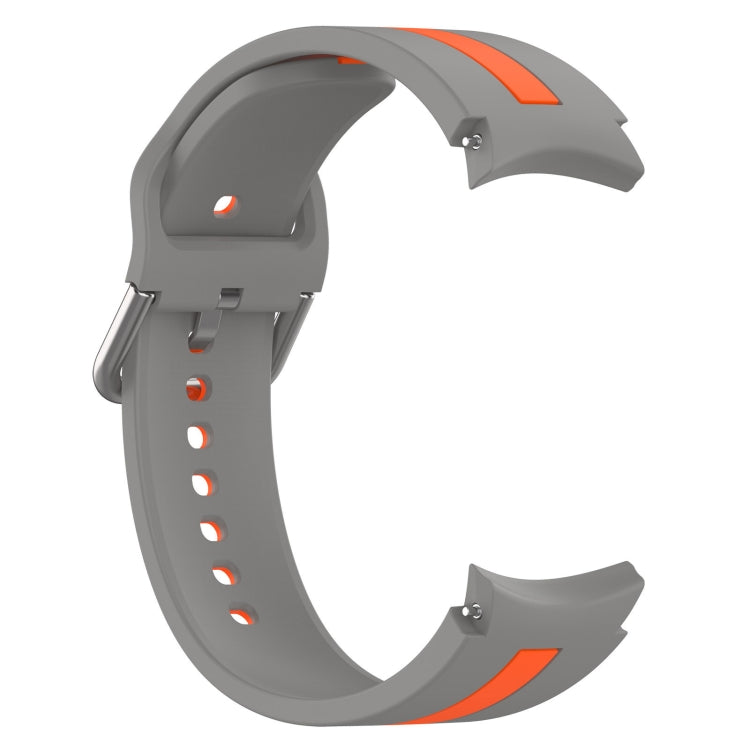 For Samsung Galaxy Watch FE 40mm Two Color Stripe Silicone Watch Band(Gray Orange) - free shipping - PMc TechLife - Order now!