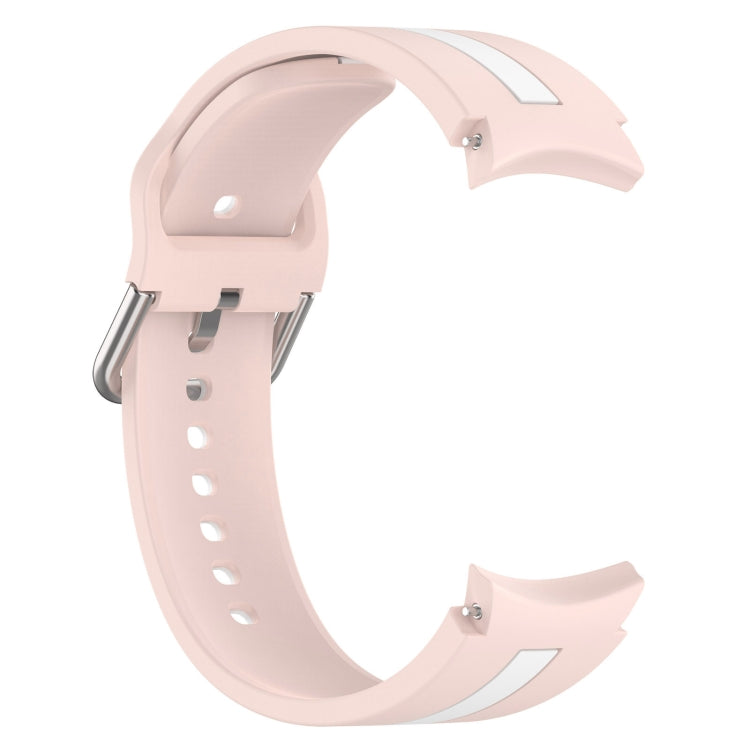 For Samsung Galaxy Watch 7 40 / 44mm Two Color Stripe Silicone Watch Band(Pink white) - free shipping - PMc TechLife - Order now!