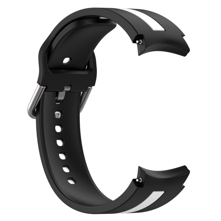 For Samsung Galaxy Watch 7 40 / 44mm Two Color Stripe Silicone Watch Band(Black White) - free shipping - PMc TechLife - Order now!