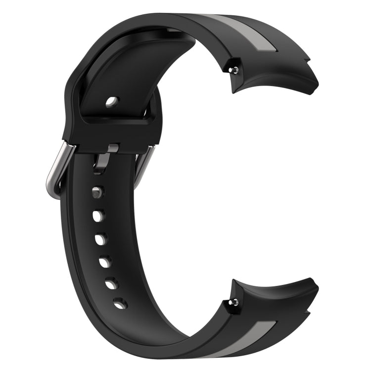 For Samsung Galaxy Watch 7 40 / 44mm Two Color Stripe Silicone Watch Band(Black Gray) - free shipping - PMc TechLife - Order now!