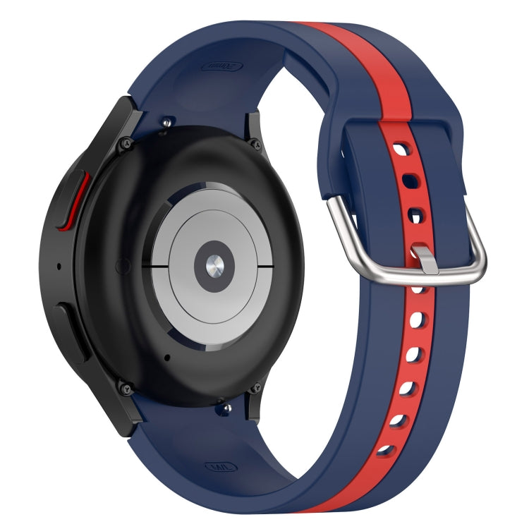 For Samsung Galaxy Watch 7 40 / 44mm Two Color Stripe Silicone Watch Band(Blue Red) - free shipping - PMc TechLife - Order now!