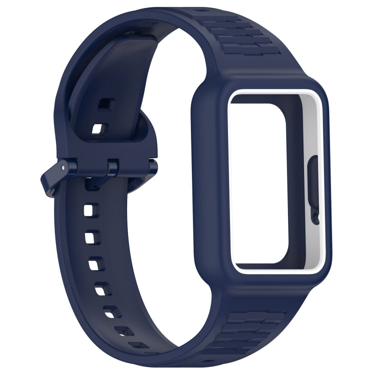 For  Huawei Band 8 NFC Two Color Frame Integrated Silicone Watch Band(Midnight Blue) - free shipping - PMc TechLife - Order now!