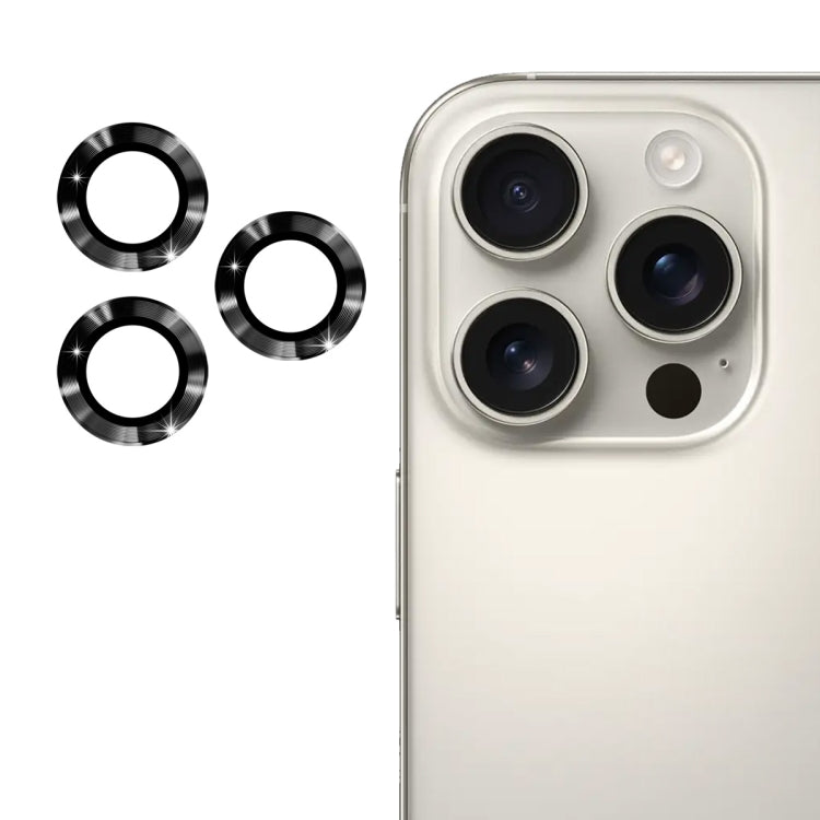 For iPhone 16 Pro / 16 Pro Max ENKAY 9H Rear Lens Aluminium Alloy Tempered Glass Film(Black) - iPhone 16 Pro Max Tempered Glass by ENKAY | Online Shopping South Africa | PMC TechLife | Buy Now Pay Later Mobicred
