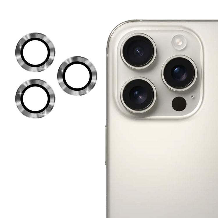 For iPhone 16 Pro / 16 Pro Max ENKAY 9H Rear Lens Aluminium Alloy Tempered Glass Film(Grey) - iPhone 16 Pro Max Tempered Glass by ENKAY | Online Shopping South Africa | PMC TechLife | Buy Now Pay Later Mobicred