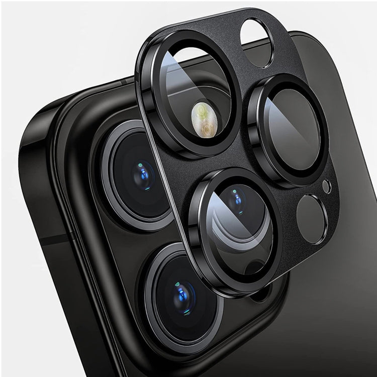 For iPhone 16 Pro / 16 Pro Max ENKAY Anti-reflection Camera Lens Aluminium Alloy Tempered Glass Film(Black) - free shipping - PMC TechLife - Order now!
