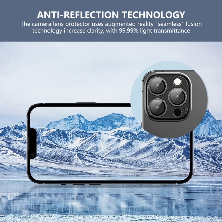 For iPhone 16 Pro / 16 Pro Max ENKAY Anti-reflection Camera Lens Aluminium Alloy Tempered Glass Film(Black) - free shipping - PMC TechLife - Order now!