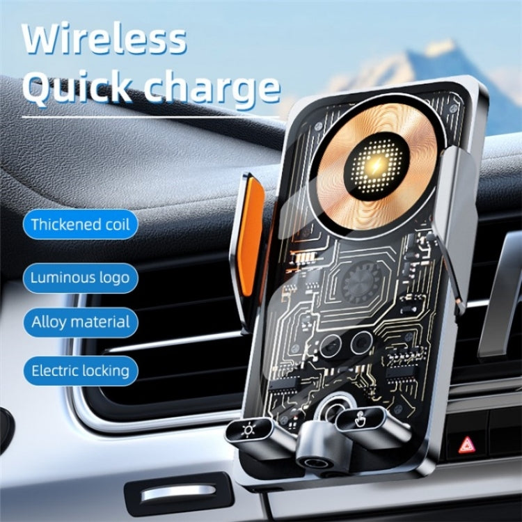 C1 Car Wireless 66W Fast Charger Phone Holder Infrared Sensor Punk Style(Black) - Car Charger by PMC TechLife | Online Shopping South Africa | PMC TechLife | Buy Now Pay Later Mobicred